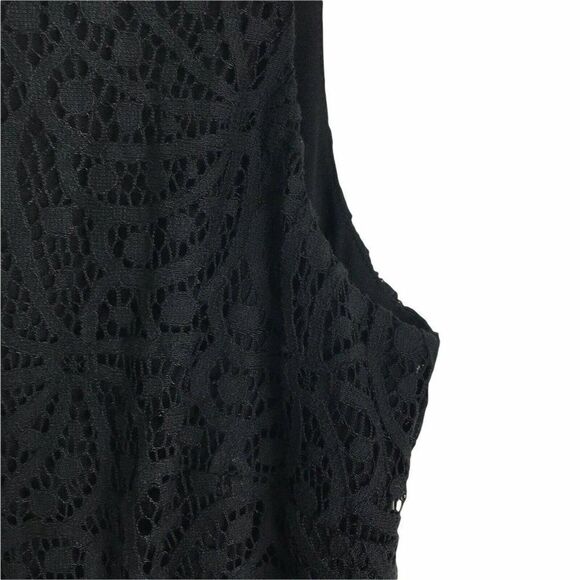 Loft Womens Size 2 Dress Bodice Lace Overlay Pleated Skirt Scoop Neck Sleeveless - Picture 4 of 9